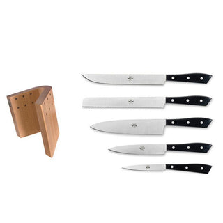 Coltellerie Berti Compendio book block with 5 kitchen knives 8574 black Buy now on Shopdecor